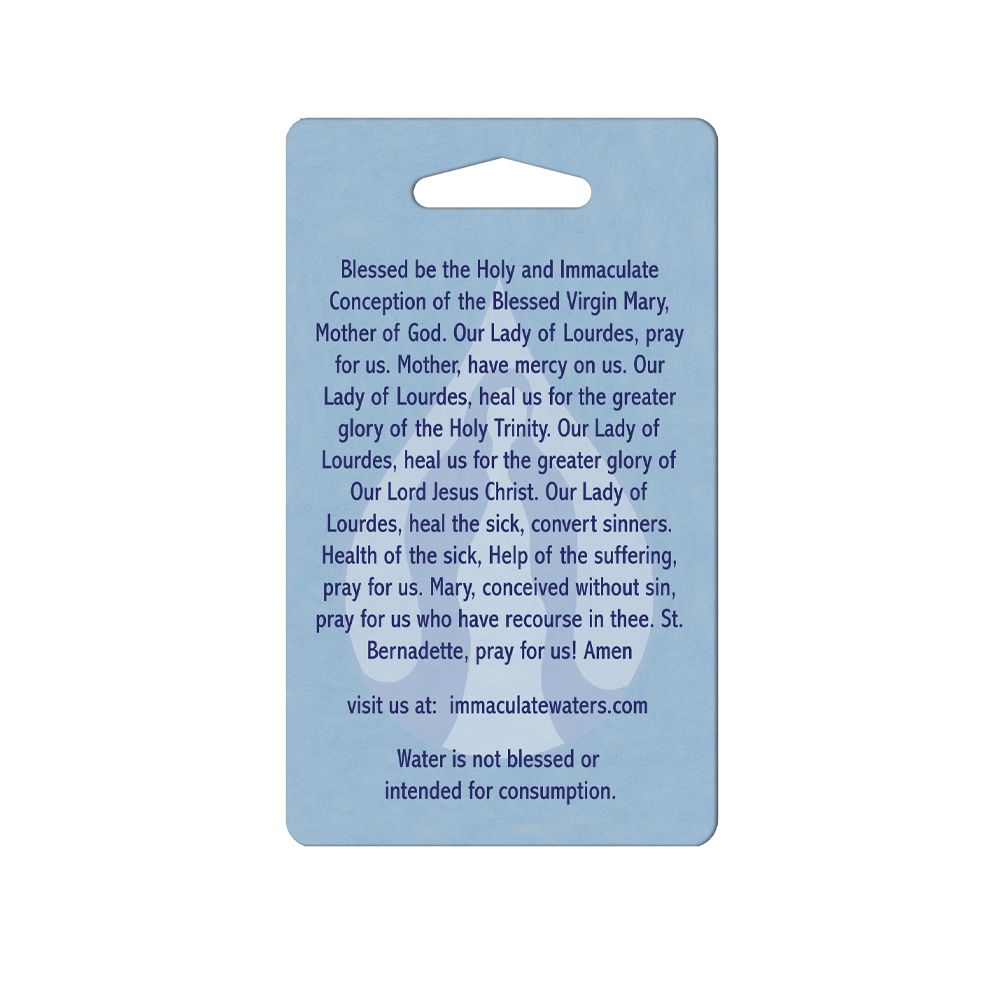 Immaculate Waters Lourdes Grotto Water Prayer Card